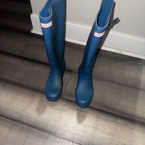 Hunter Blue Rain Boots